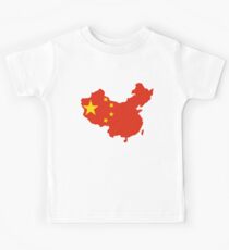 China Flag and Map Kids Tee