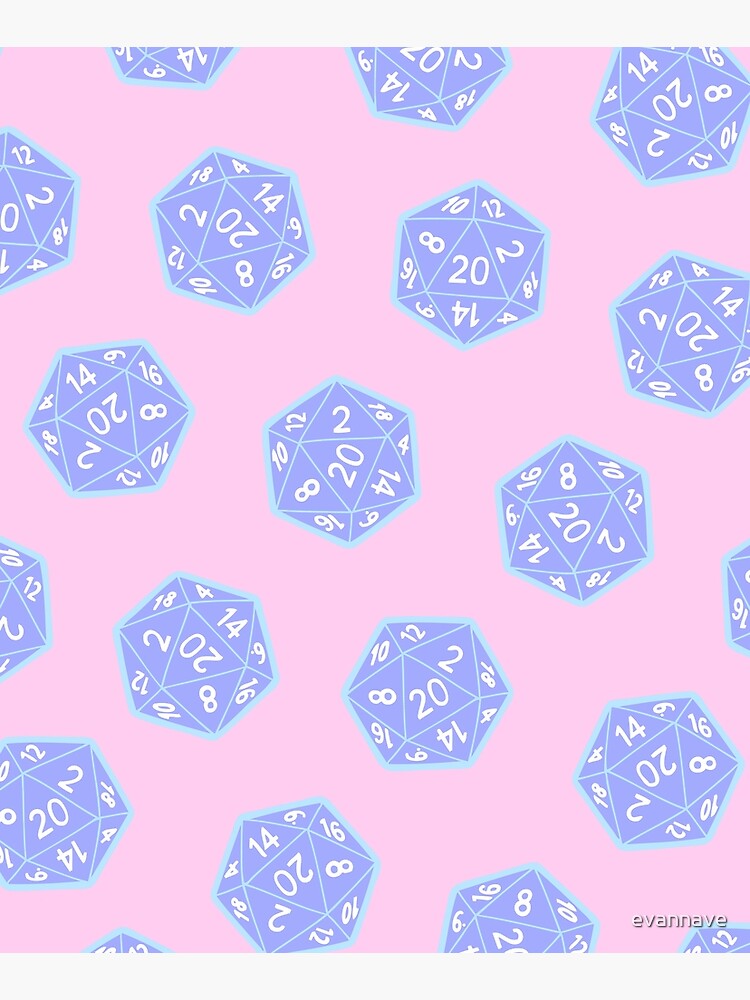 Twenty Sided Dice Pattern in Pastels by evannave