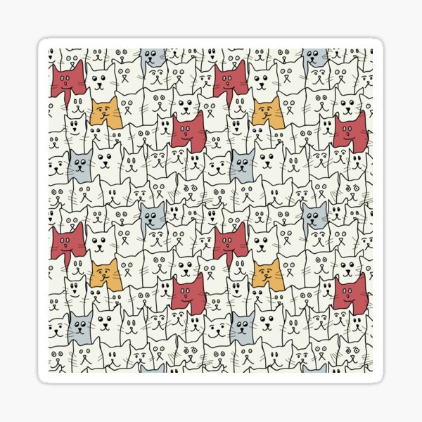 A lot of Funny Cats Sticker
