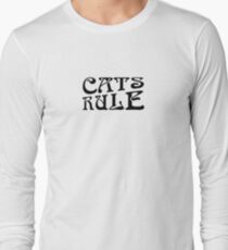 Cats Rule Typography Long Sleeve T-Shirt