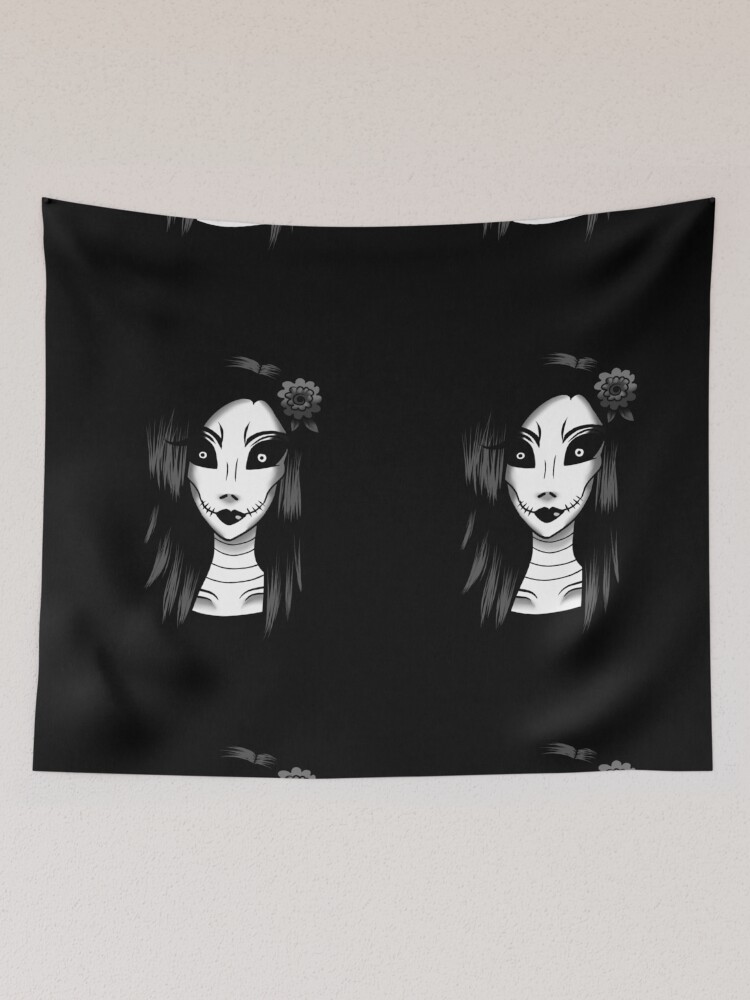Thumbnail 2 of 3, Tapestry, Skeleton Woman designed and sold by DecadentCrypt.