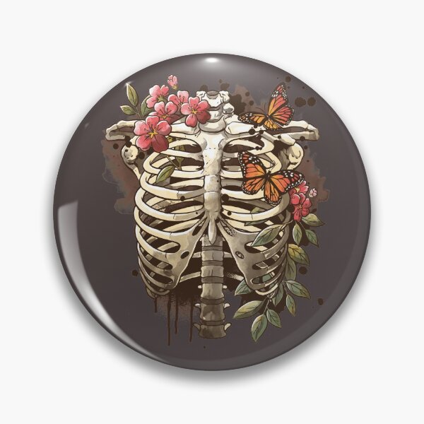 Item preview, Spring skeleton rib cage watercolor designed and sold by NemiMakeit.
