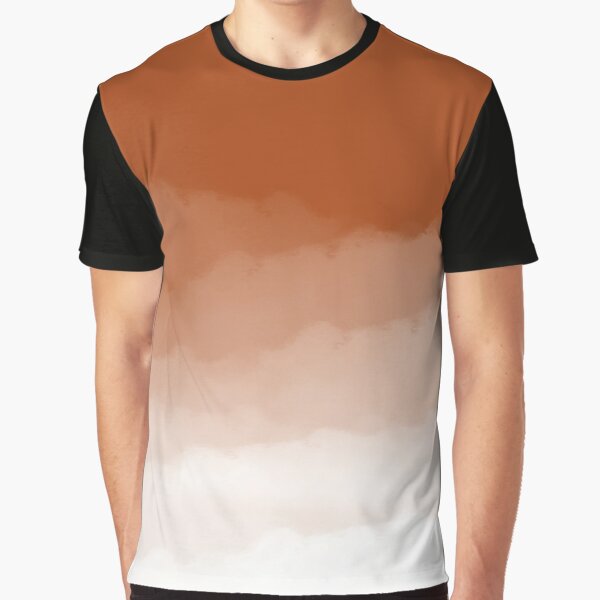 Orange and White Ombre T-shirt Gift Gradient Pattern Tee Shirt 