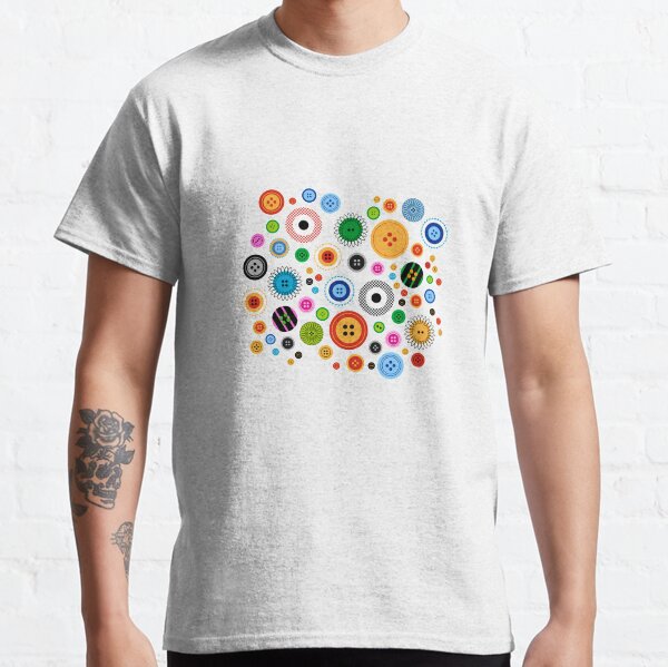 Buttons on White Classic T-Shirt