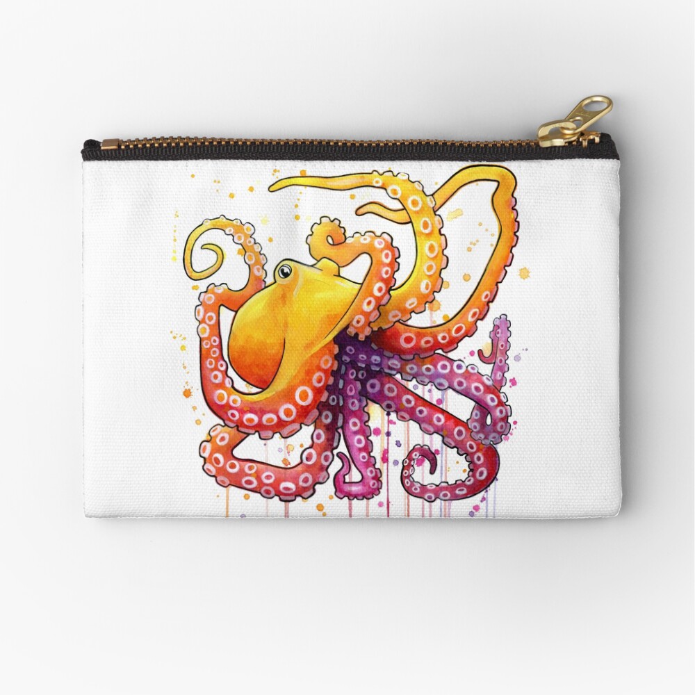 Octopus Sunrise Zipper Pouch