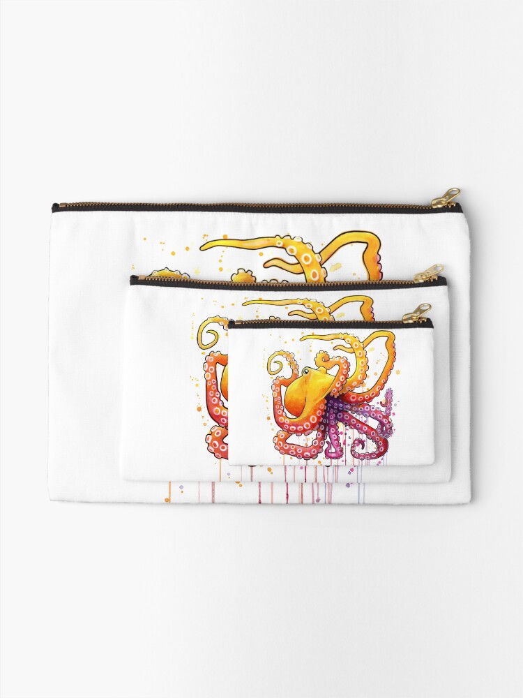 Alternate view of Octopus Sunrise Zipper Pouch