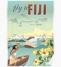 Coral Route - Fiji and Solent flying boat Poster