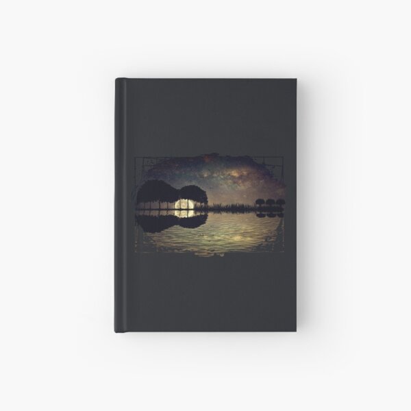 guitar island moonlight Hardcover Journal