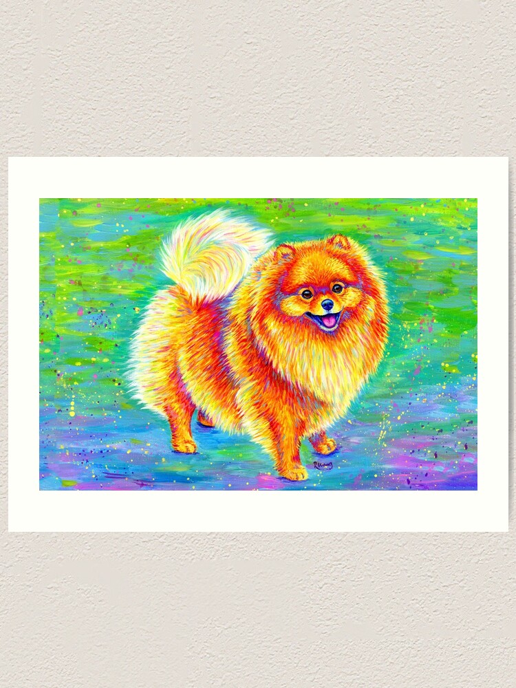 Alternate view of Rainbow Pomeranian Art Print