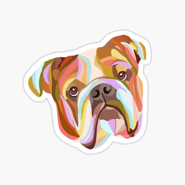 Item preview, English Bulldog Colorful Abstract Art designed and sold by Daisy Ring Art.