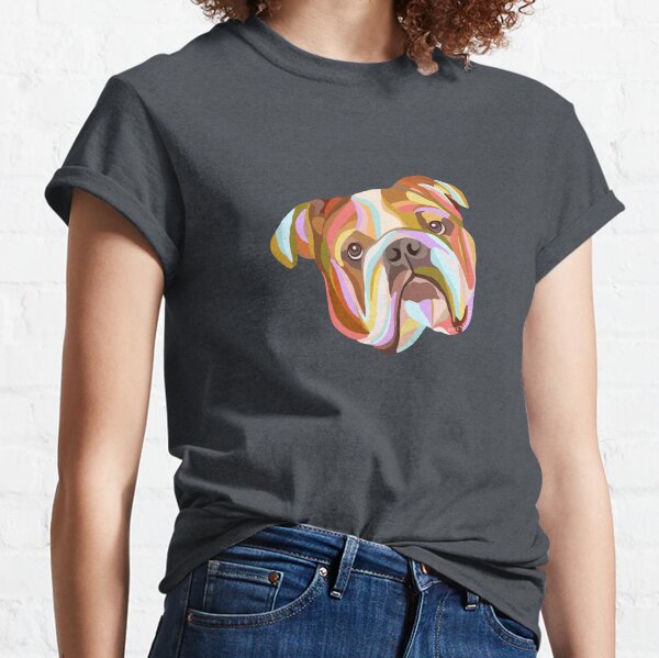 English Bulldog Colorful Abstract Art Classic T-Shirt
