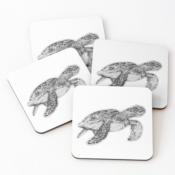 Item preview, Black and White Sea Turtle designed and sold by Stickersbysabs.