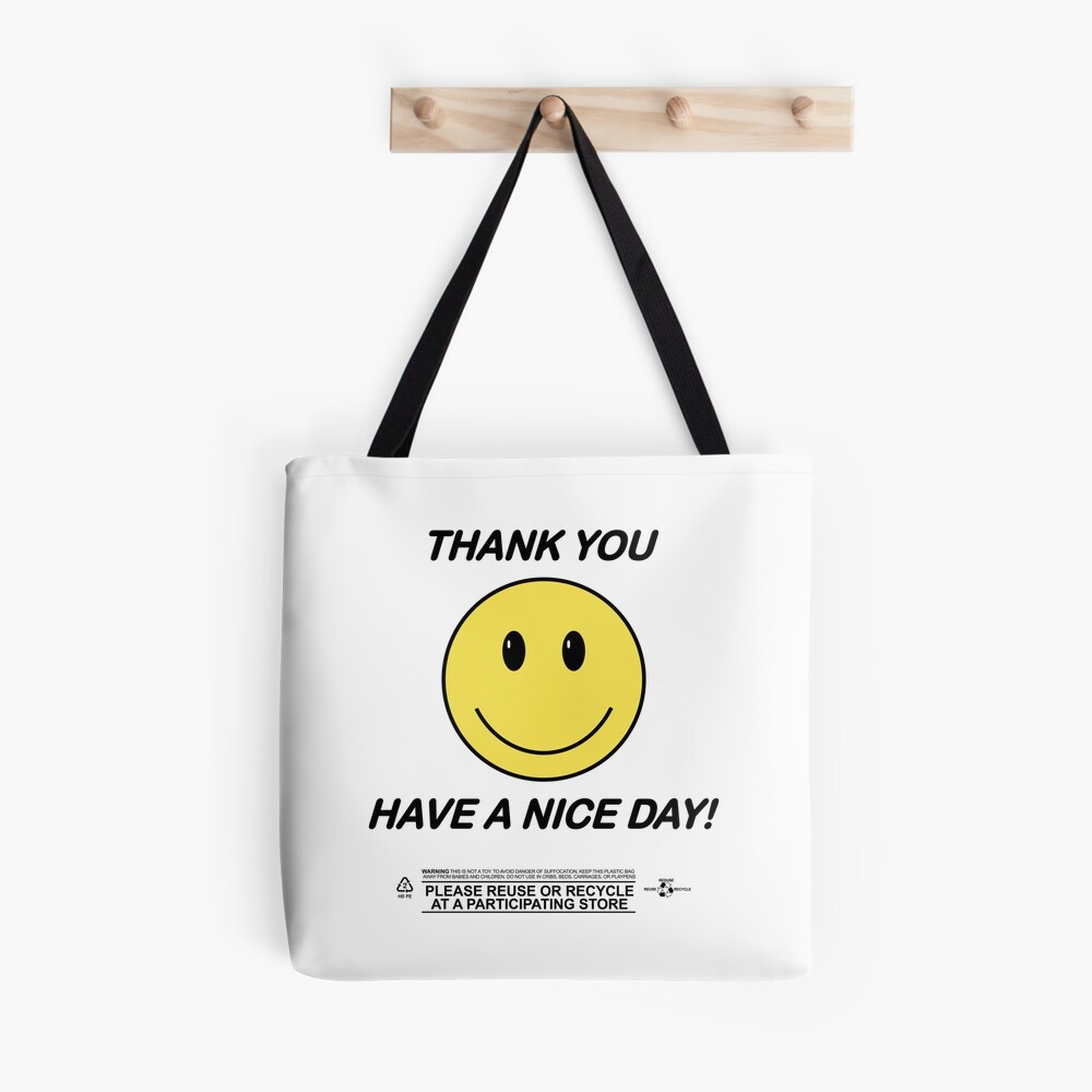 Have a Nice Day Handmade Tote Canvas Bag Smiley Bag Smiley 