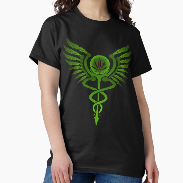 Vista previa del artículo con la obra «Cannabis Caduceo Medicina Símbolo de Hermes», diseñado y vendido por Spartawolf.