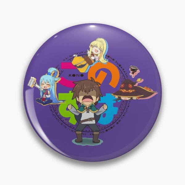 Megumin & Kazuma Can Badge Strap God's Blessing on this Wonderful