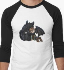 How To Train Your Dragon Manga Design Men's Baseball ¾ T-Shirt