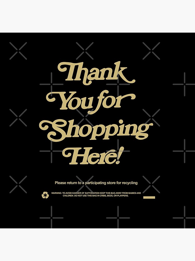 Thank You For Shopping Here! - Gold Iconic Font Thank You Bag