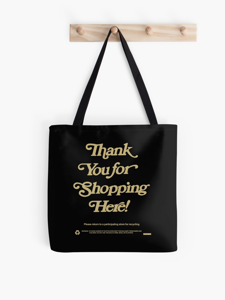 Thank You For Shopping Here! - Gold Iconic Font Thank You Bag