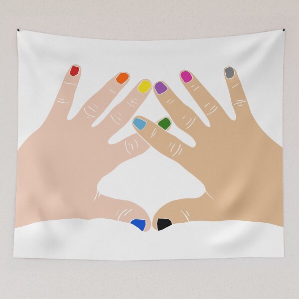 Item preview, Androgynous Gay Flag color nails designed and sold by commondreamer.