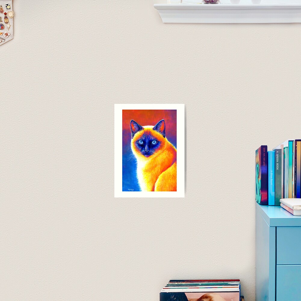 Jewel of the Orient - Colorful Siamese Cat Art Print
