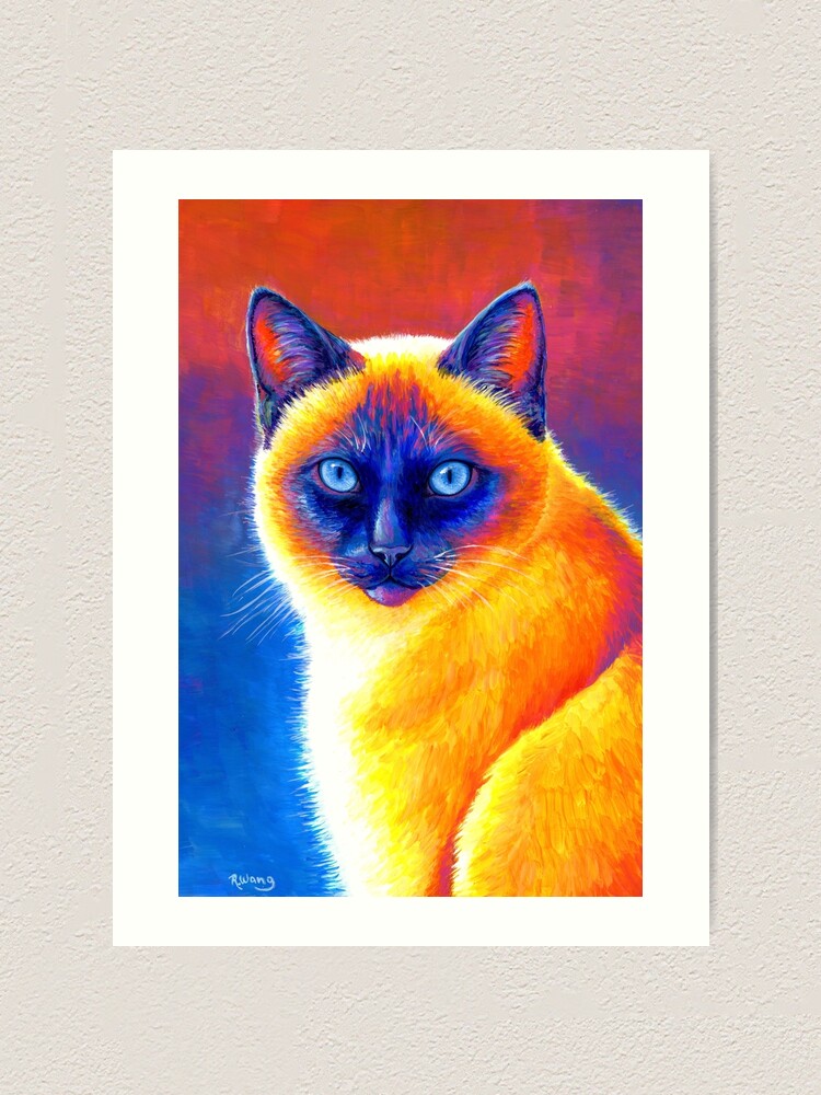 Alternate view of Jewel of the Orient - Colorful Siamese Cat Art Print