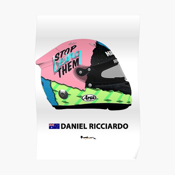 F1 - Daniel Ricciardo - 2019 Helmet. Poster