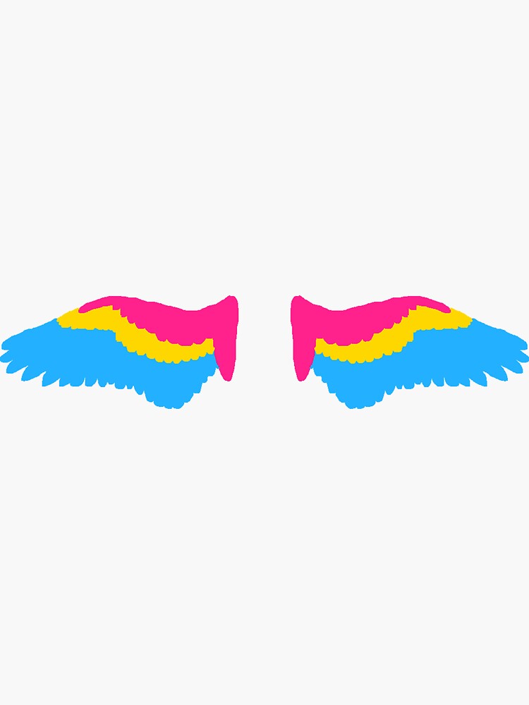 Spread Angel Wings In Pansexual Pride Flag Colors Sticker By Caelanpride Redbubble 4327