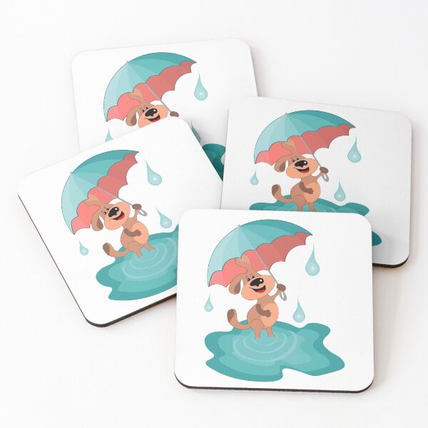Item preview, Dog with an umbrella walks joyfully through the puddles designed and sold by Magazin-Brenda.