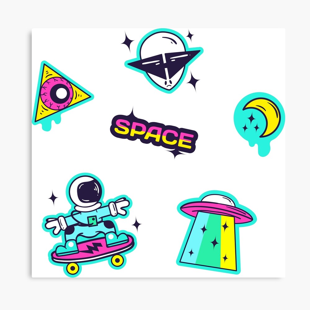 sticker series space pack stickers vsco metal print for sale by vagabinha redbubble