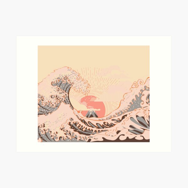 La gran ola de Kanagawa al amanecer Lámina artística