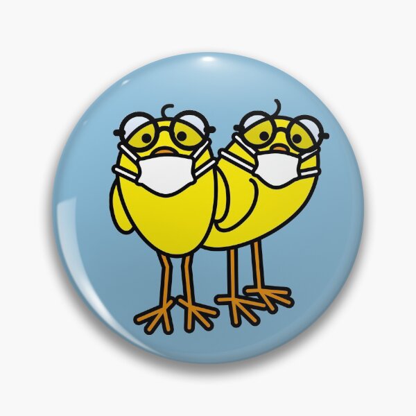 Item preview, Couple of Yellow Chicks wearing Spectacles and Medical Masks designed and sold by CleverPencil.