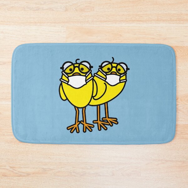 Item preview, Couple of Yellow Chicks wearing Spectacles and Medical Masks designed and sold by CleverPencil.