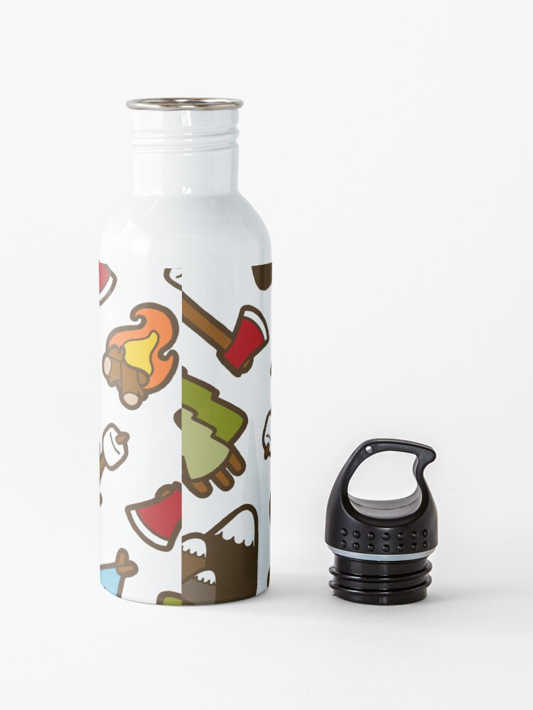 Alternate view of Camping is Cool Pattern Water Bottle