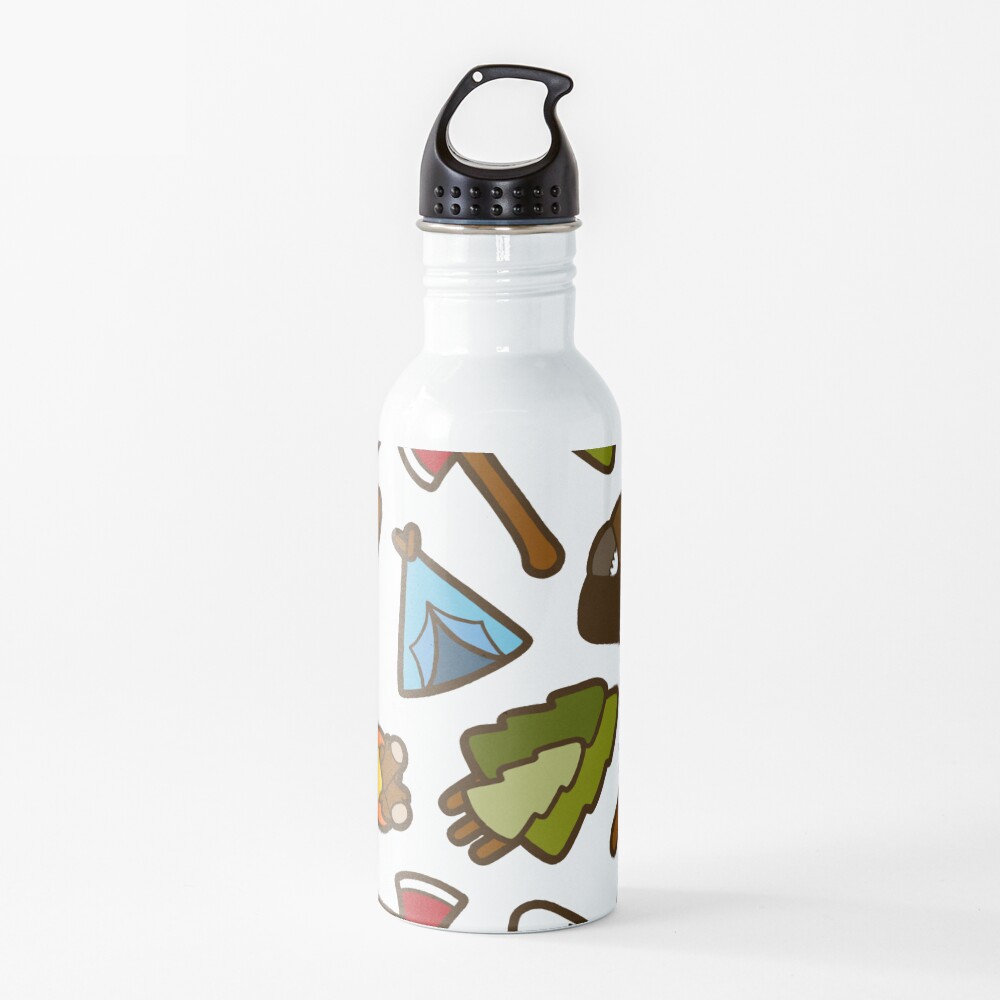 Camping is Cool Pattern Water Bottle