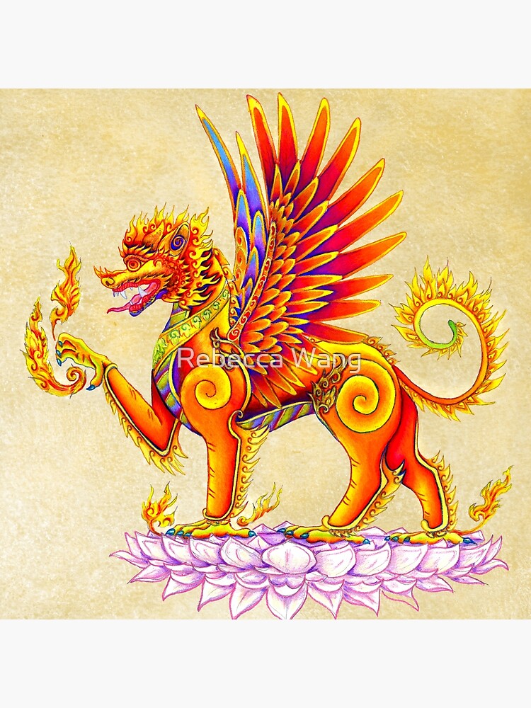 Singha - Mythical Balinese Winged Lion Thai Temple Guardian by lioncrusher