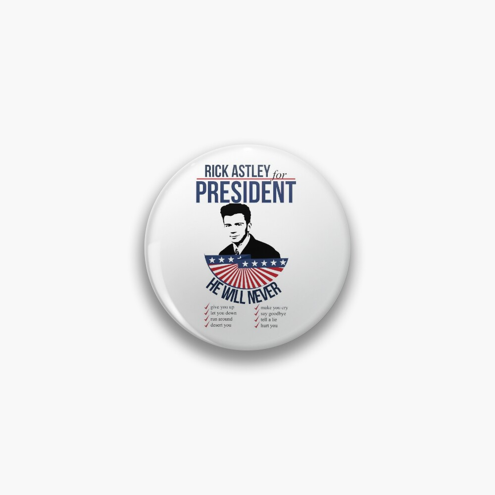 Set of 6 Rick Roll Meme Buttons 1.25 Inch / 32mm 