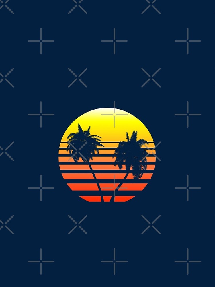 Synthwave Sunset (with palm trees) by GaiaDC