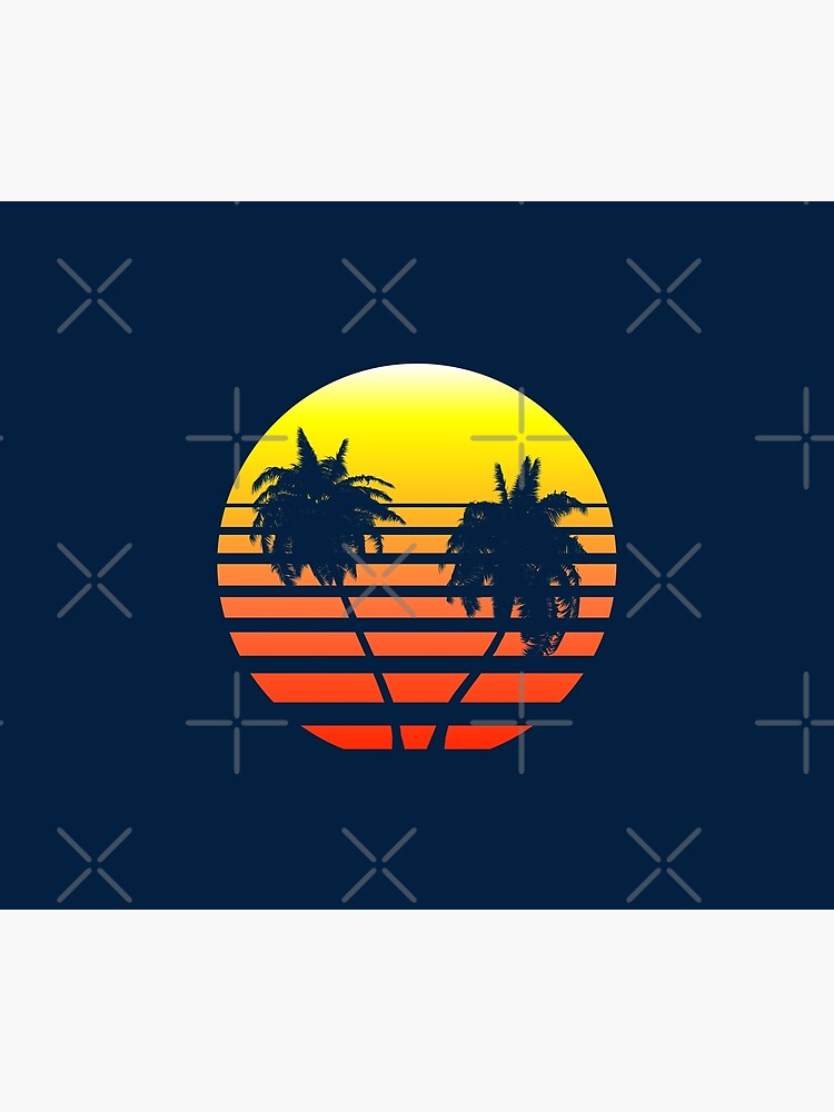 Synthwave Sunset (with palm trees) by GaiaDC