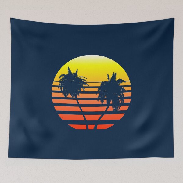 Item preview, Synthwave Sunset (with palm trees) designed and sold by Gaia Dream Creation.
