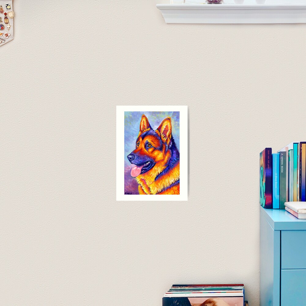 Courageous Partner - Colorful German Shepherd Dog Art Print
