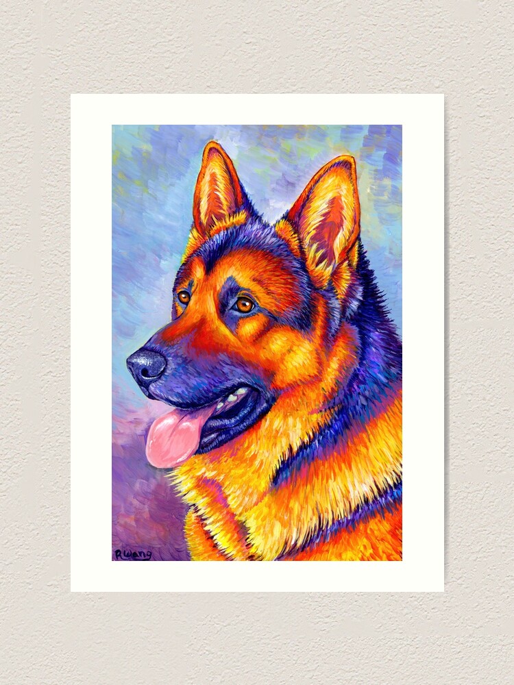 Alternate view of Courageous Partner - Colorful German Shepherd Dog Art Print