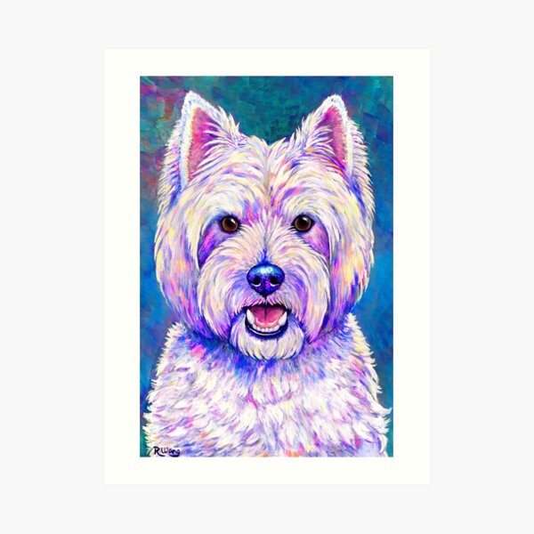 Happiness - Colorful West Highland White Terrier Dog Art Print