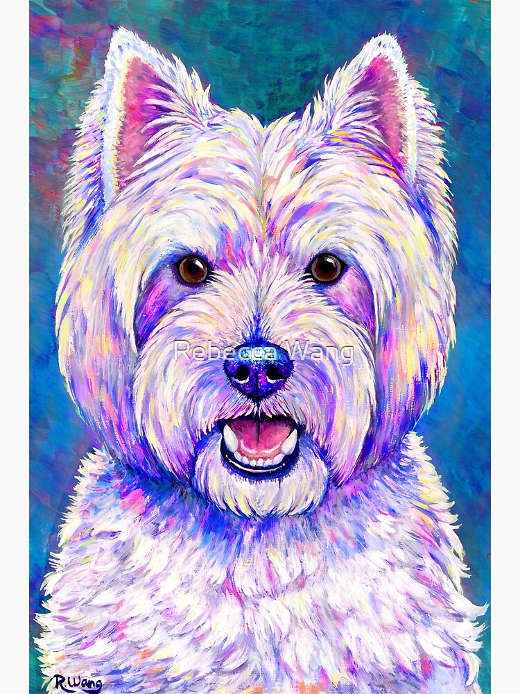 Happiness - Colorful West Highland White Terrier Dog by lioncrusher