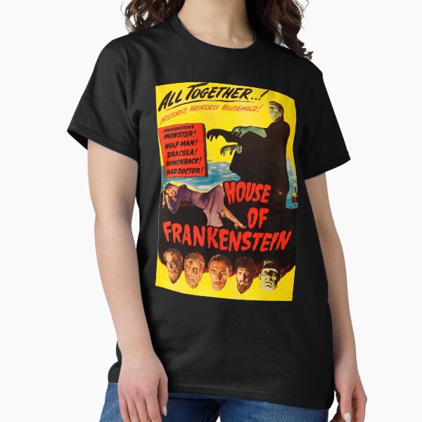 Item preview, House of Frankenstein Wolfman Dracula Vintage Horror Movie Poster designed and sold by VintageLion.
