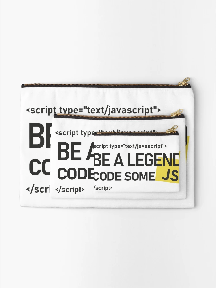 Thumbnail 2 of 4, Zipper Pouch, JavaScript Programmer be a legend Design designed and sold by DigitalPulsion.