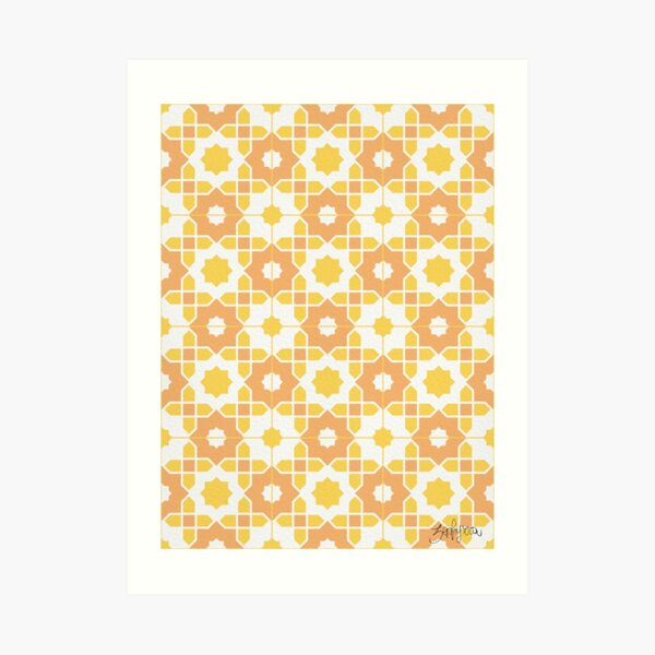 Portuguese Azulejos - Yellow Palette Art Print