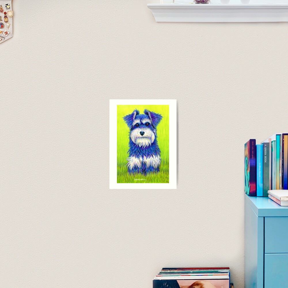 Curiosity - Colorful Miniature Schnauzer Dog Art Print