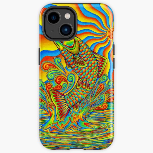 Psychedelic Rainbow Trippy Trout Fish iPhone Tough Case