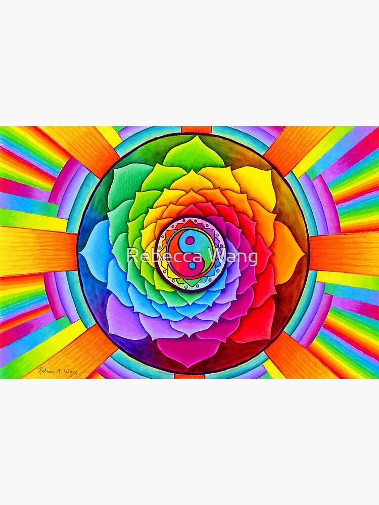 Healing Lotus Rainbow Yin Yang Psychedelic Mandala by lioncrusher