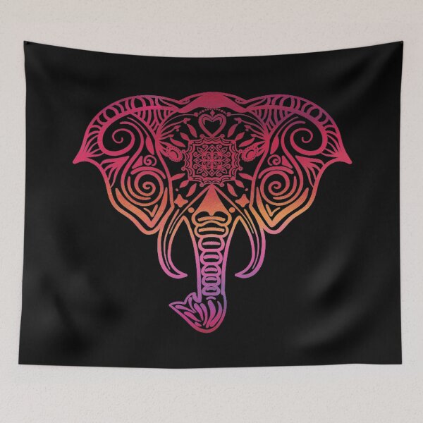 Item preview, Elephant Mandala Watercolor Pink Orange designed and sold by SassAndHoney.